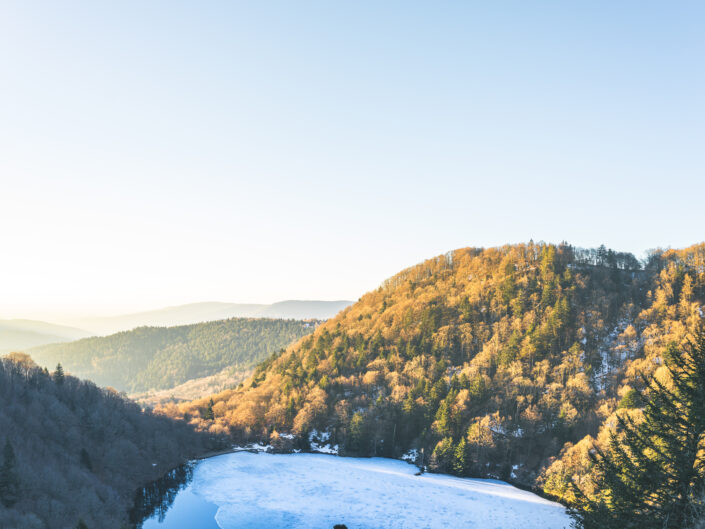 A frozen lake in winter